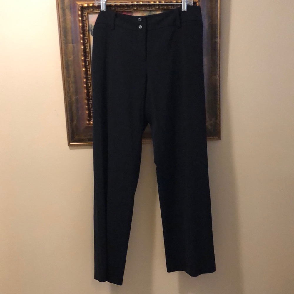 AB Studio Classic black wide leg pants with faux front and back real pockets